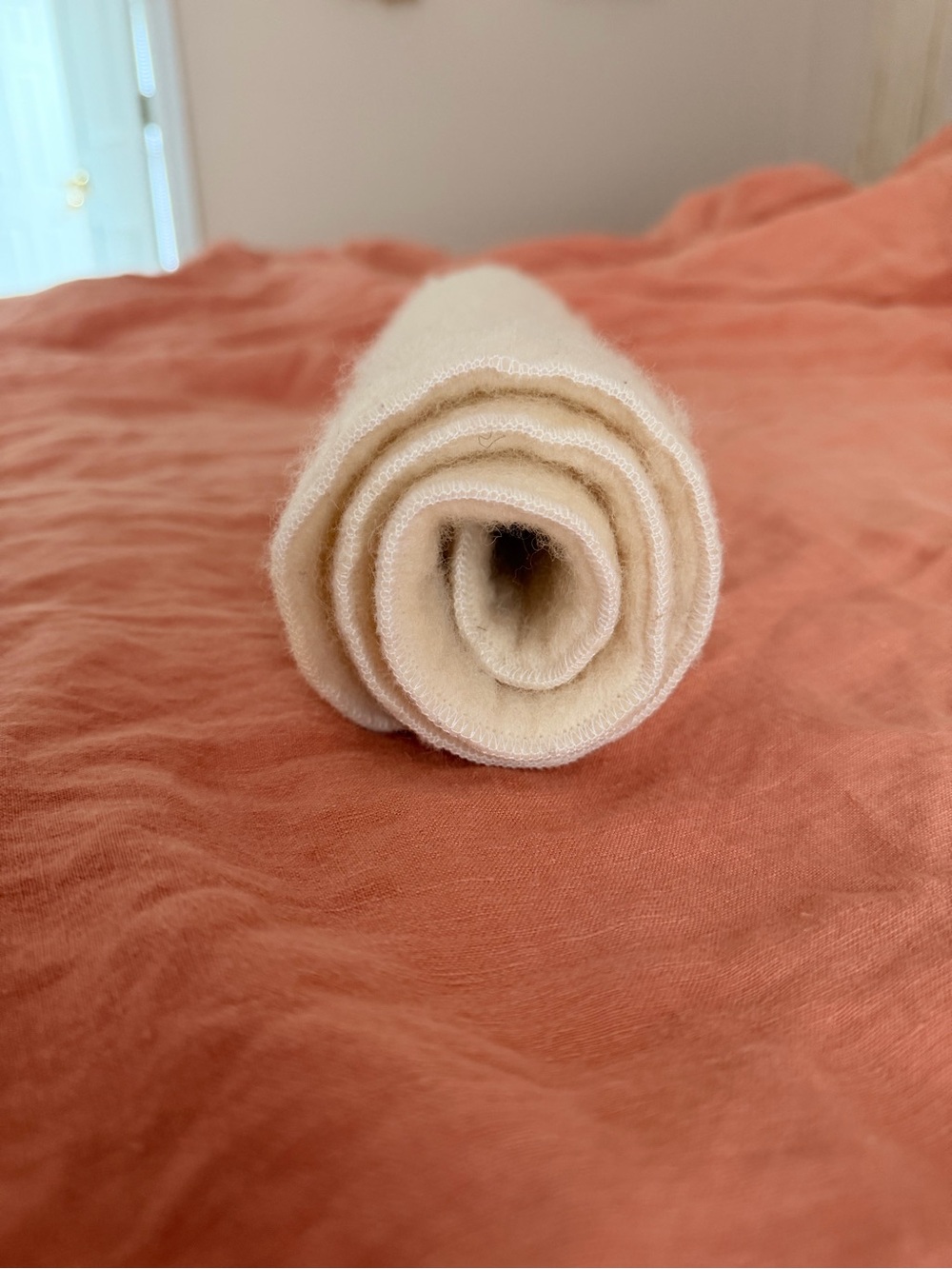 100% Organic Wool Changing Pad - Cream “Puddle Pad” - Picture 3 of 11